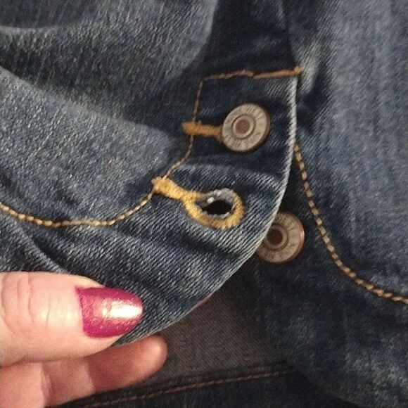 Nine West High Waist Button Hem Short Jean Shorts Plussize 14 - Picture 3 of 12